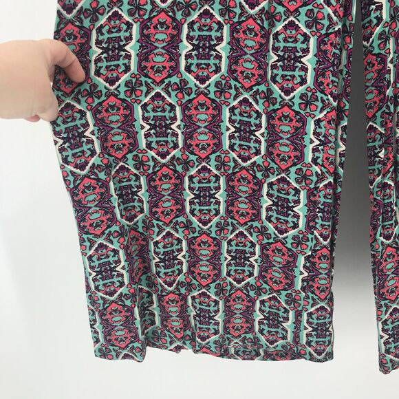 Anthropologie Elevenses Wide Leg Pant Womens 0 Blue Pink Flat Front Mid Rise - Picture 4 of 13